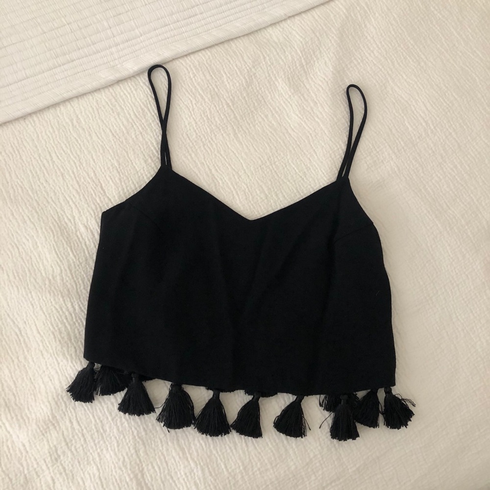 Club Monaco Cropped Black Top